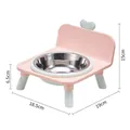 Elevated pink pet feeding bowl with stainless steel dish, height adjustable design - Single Bowl / Stainless Steel Inner / Pink