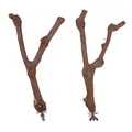 Dettaglio dei trespoli per uccelli in vite naturale con fissaggio a vite per la gabbia - Set da 2 Rami di Vite