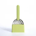 Professional green cat litter scoop set with storage base for pet toilet waste cleaning - Shovel with Base / Grey + Green