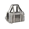 Large grey breathable foldable pet carrier bag for cats and dogs with mesh windows - Small Size S Approx 45*28*28cm / Gray