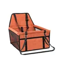 Orange waterproof pet car booster seat with breathable mesh sides for dogs and cats - Matte Orange