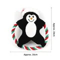 Christmas penguin plush dog squeaky toy with durable colorful cotton rope ring 19cm - 19x16cm / Penguin