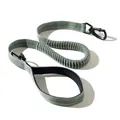 Durable bungee dog leash with green striped pattern and heavy-duty black metal clip - Leash (QS-079) / Army Green