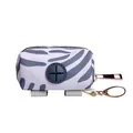 Stylish zebra print canvas dog waste bag dispenser holder featuring gold zipper - Zebra Print / Gray