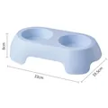 Durable blue double pet bowl with 33x19.5x8cm dimensions for cats and medium sized dogs - Dopamine Double Bowl (Plastic Liner) / Blue