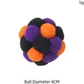 Pallina di peluche multicolore per gatti, diametro 4cm, accessorio interattivo per animali - Palla di Peluche Nero Viola Arancio con Campanello / 4CM di diametro / Color block