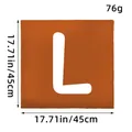 Terracotta autumn harvest festival pillowcase with white letter L print, 45x45cm size - Letter L / Orange