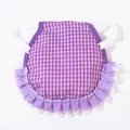 Purple plaid hen saddle apron feather protector for poultry back protection with lace - One Size / Purple Gingham Print