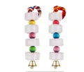 Tweedelige set hangende vogelspeeltjes van puimsteen met kleurrijke kralen en belletjes - Set (Willekeurige Kraalkleur)
