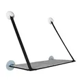 Window-mounted breathable cat hammock with grey plush surface and strong suction cups - Single Layer / 60*34*45cm