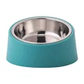 Durable teal pet bowl featuring a removable stainless steel inner basin for dogs and cats - Stainless Steel Inner Bowl / Green