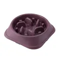 Dark purple slow feeder dog bowl with anti-gulping design and non-slip base for pets - 19.5*4.5cm Size / Purple