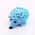 Langlebiges blaues Igel-Plüschtier für Hunde mit weicher Chenille-Mopp-Textur - Igel / Blau