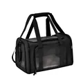 Foldable black pet carrier bag with breathable mesh windows for cats and small dogs - Small Size S Approx 45*28*28cm / Black