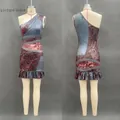 Vue avant et arrière d'une robe imprimée patchwork vintage avec ourlet volanté - S / Robes / Comme indiqué