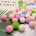 Morbide palline di peluche silenziose e colorate per gatti, gioco interattivo e divertente - 1cm (100 Pezzi/Confezione) / Tonalità di caramella