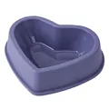Minimalist purple heart-shaped cat and dog food bowl made of durable plastic material - Purple / S