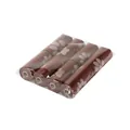 Eight-roll pack of brown dog waste bags featuring a cute beige paw print pattern design - 8 Rolls Set / Chocolate Scented OPP Bag (120 Bags)