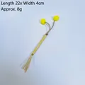 Cat silvervine molar toy stick with yellow pom-poms and natural fiber tassel, 22cm long. - OPP Bag / Style 2 Rainbow Rope Double Ball Silvervine
