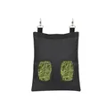 Black large capacity hay feeder bag for rabbits and small pets with two holes - Black S Size / 2 Holes