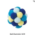 Palla di peluche multicolore giocattolo per gatti 4 cm diametro morbido gattino - Palla di Peluche Blu con Campanello / 4CM di diametro / Blu