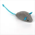 Interactive plush mouse cat toy with catnip, featuring a gray body and blue tail - Plush Mouse (12*3cm) / Grey Blue