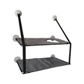 Double-layer window mounted cat hammock with grey plush pads and strong suction cups - Double Layer / 60*34*70cm