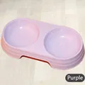Double gamelle en plastique violet pour chats et chiens, durable et facile à nettoyer - 23*12*3.7cm / Violet