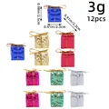 Set of 12 colorful mini 2.5cm Christmas gift box ornaments for holiday tree decoration - Set of 12 / Colorful
