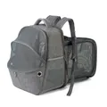 Large gray expandable breathable pet backpack for cats and small dogs, perfect for travel. - Gray Expandable