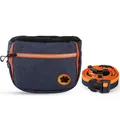 Blue and orange dog training treat waist bag with adjustable strap and paw logo - Footprint / Blue