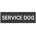 Abnehmbarer schwarzer SERVICE DOG Patch mit weißen Buchstaben und Klett für K9-Geschirr - S (11x3cm) / ASSISTENZHUND / Schwarze Basis
