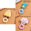 Plush and TPR squeaky dog teething rings featuring cute cheese crocodile and cloud designs - (Cheese + Little Crocodile + Cloud) Fabric Strip Donuts