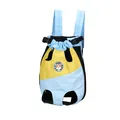 Portable pet backpack carrier for small dogs and cats with breathable four-legged design - S / Blue & Yellow Patchwork