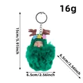 Llavero de muñeco de peluche de Navidad con cara de bebé, astas de reno y flores, 15cm - Estilo W3-34 (W3-34) / Verde