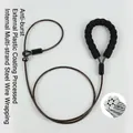 Detailed view of the durable steel wire dog leash with comfortable foam handle - Foam Handle P-Rope (Single Buckle) / Thickness 5mm * Length 70cm / Black