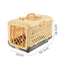 Foldable beige pet aviation carrier box for cats and small dogs dimensions 50x32x38cm - Sky Window Style / Yellow