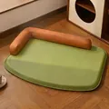 Waterproof L-shaped pet bed mat in green and brown with S-2XL size chart listed - XL / L-Shaped Neck Support Mat / 80*60cm / Waterproof Olive Green