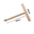 T-shaped solid wood bird perch stand for parrots with 20cm dimensions - T-Shaped Stand (862#) / Natural Wood Color