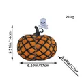 Handmade knitted orange pumpkin decoration for Halloween, size 6.69x5.51 inches, 210g - Yellow Pumpkin