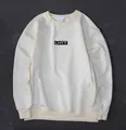 Detailed flat lay of a beige men's sports sweatshirt featuring black LHYT chest logo - M / Tops / Beige