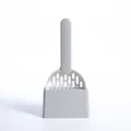 Professional grey and white cat litter scoop set with base holder for pet waste cleaning - Shovel with Base / White + Grey