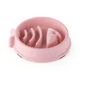 Rosa Anti-Schling-Napf für Hunde aus Kunststoff mit Fischgräten-Design für gesundes Fressen - Rosa