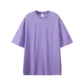 Premium oversized heavyweight purple cotton t-shirt with drop shoulder streetwear design - Purple