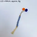 Handmade silvervine cat chew toy with colorful plush balls and woven rope, 22x4cm size - OPP Bag / Style 3 Rainbow Rope Double Ball Silvervine