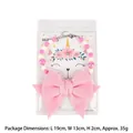 Pink and cream beaded pet collar with a large pink fabric bow in clear packaging - Pink Large Bow Necklace / 20+5cm Extension Chain / Pink