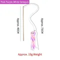 Plush octopus cat teaser wand in pink purple white gradient with 40cm wooden rod - 1 Piece/Pack / Pink/Purple/White Octopus