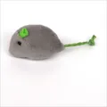 Durable grey plush mouse cat toy with green rope tail for interactive play and exercise - Plush Mouse (12*3cm) / Grey Green