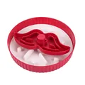 Κόκκινο και λευκό μπολ αργής σίτισης 2 σε 1 με σχέδιο μουστάκι - Περιστρεφόμενο Στυλ Αργής Τροφοδοσίας Γένια / Κόκκινο