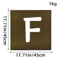 Autumn fall decorative brown pillowcase with large white letter F, size 18x18 inch - Letter F Style / Dark Green